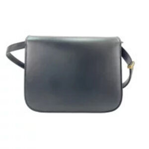 Celine Classic Box shoulder bag silhouette flap Black